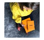 Bloc agrafé Rhodia N°16 14,8x21 cm 80 feuillets ligné avec marge 80g - Orange