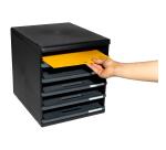 MODULO A4 - 5 open drawers ECO black/gre - Dark grey