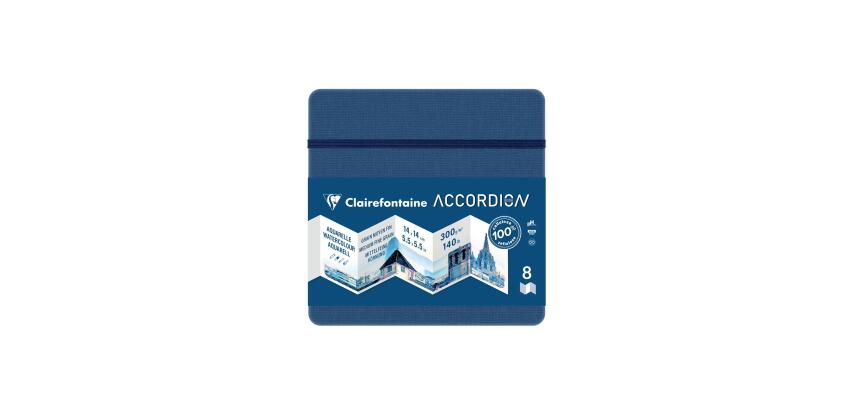 Accordionboek accordeonboekje 9F 14x14cm 300g - Blauw