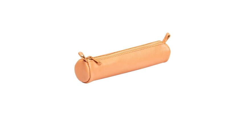 Kleine runde Tasche, Naturleder