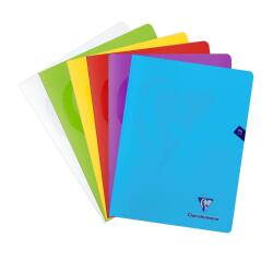 Cahier piqué Mimesys 24x32cm 96 pages petits carreaux + marge couverture polypropylène Couleur aléatoire - Assortis