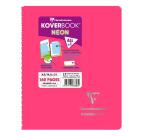 Carnet reliure intégrale enveloppante Koverbook Neon A5 160 pages petits carreaux couverture polypropylène opaque - Assortis