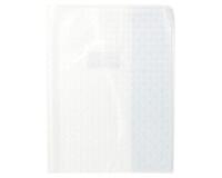 Protège-cahiers grain losange PVC 18/100ème avec porte-étiquette 24x32 cm - Incolore