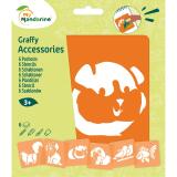 Set de 6 pochoirs enfants, Animaux familiers - Orange