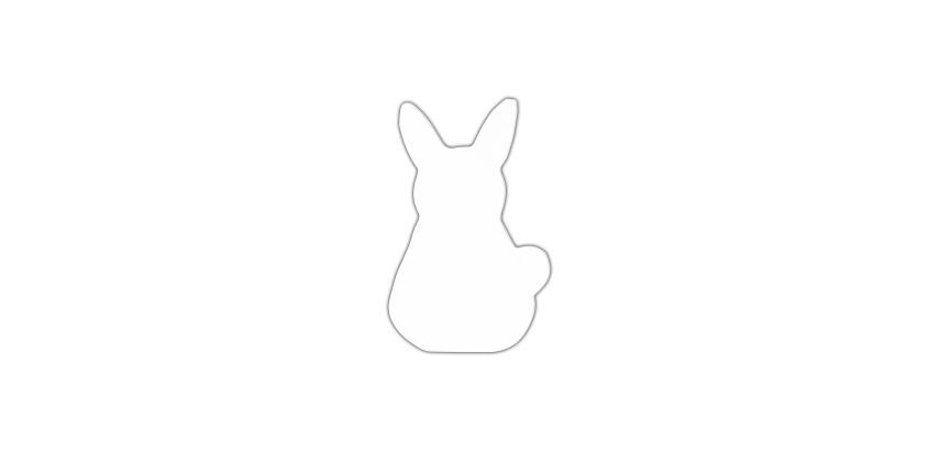 Symbole lapin 12cm - Blanc