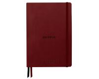Rhodiarama Goalbook Creation rembordé rigide A5 160 pages papier Maya noir lisse dot 120g avec élastique - Lie de vin