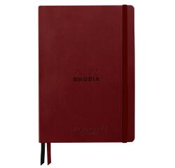 Rhodiarama Goalbook Creation rembordé rigide A5 160 pages papier Maya noir lisse dot 120g avec élastique - Lie de vin