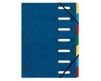 Trieur HARMONIKA® à fenêtres avec élastiques Véritable carte lustrée 7 compartiments - Couleurs assorties