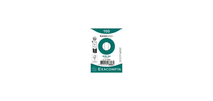 Paquet 100 fiches sous film - bristol ligné non perforé 55x74mm - Blanc