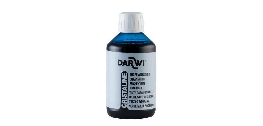 DARWI Zeichentinte, Flasche 250ml, Hellblau - Hellblau
