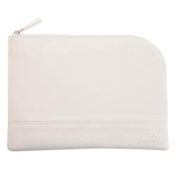 Rhodiarama pochette zippée en simili cuir - taille M (16x22 cm) - Blanc