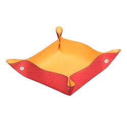 Rhodiarama vide-poche réversible simili cuir italien 12x12x4,5 cm - Corail