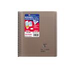 Cahier reliure intégrale enveloppante Koverbook 17x22cm 160 pages grands carreaux couverture polypropylène transparent - Assortis