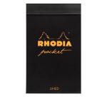 Bloc pocket BLACK 7,5 x 12cm ligné 80 g 40 feuilles - Noir