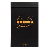 Bloc pocket BLACK 7,5 x 12cm ligné 80 g 40 feuilles - Noir