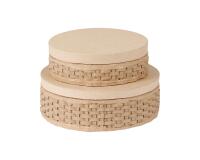Assortiment 2 boîtes tressées rondes - Kraft