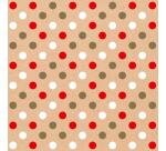 Kraft Recycled, grote rol geschenkpapier 50mx70cm Motief Dots Rood/Wit/Goud - Kraft