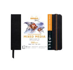 Rhodia Touch Mixed Media Book, papier Paint'On extra-blanc 250g - A6 paysage, 40 pages - Noir