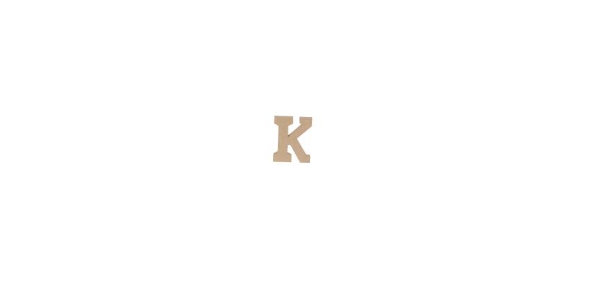 Lettre K kraft 20cm - Kraft