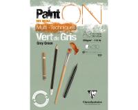 Clairefontaine Paint'On Glued Pad - A3 - 250gsm - 30 Sheets - Grey Green