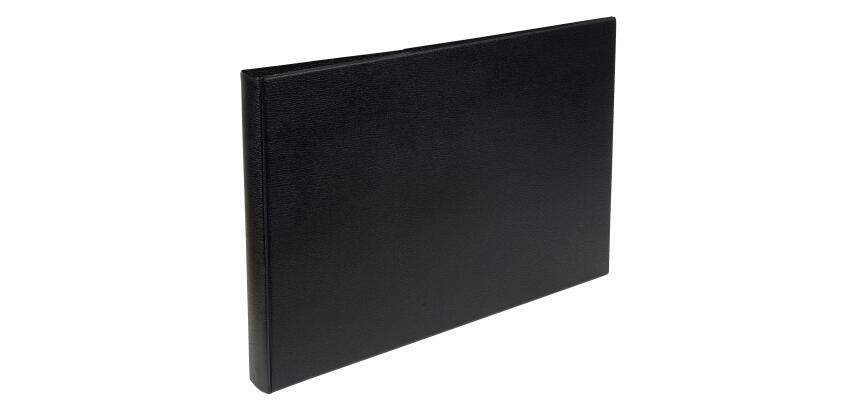 Raccoglitore 4 anelli 30mm PVC foderato - A3 in orizzontale - Nero