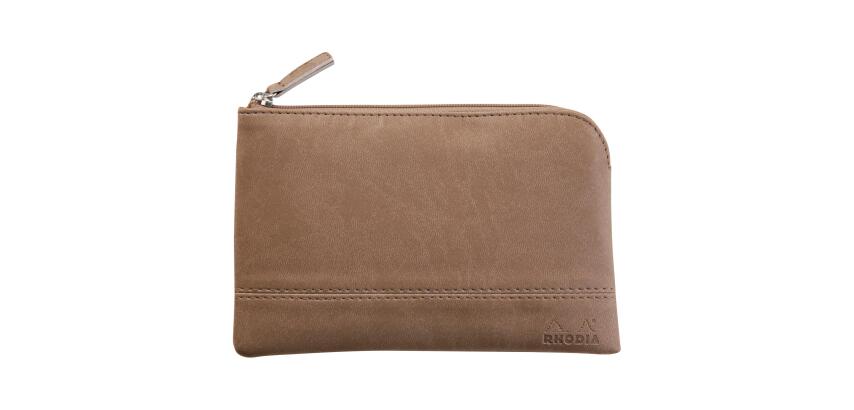 Rhodiarama pochette zippée en simili cuir - taille S (11x17 cm)
