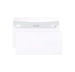 Weiße Briefumschläge haftklebend DIN lang 110x220mm, 80g, Kartonbox mit 500 Stück - Weiß
