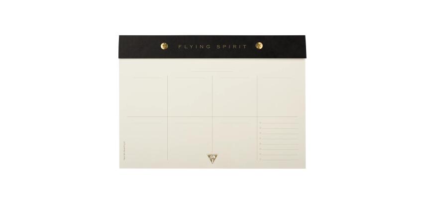 Flying Spirit Black bloc planner à rivets 24x17cm 60 feuillets imprimés détachables. - Noir