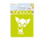 Set de 6 pochoirs enfants, Chiens - Vert