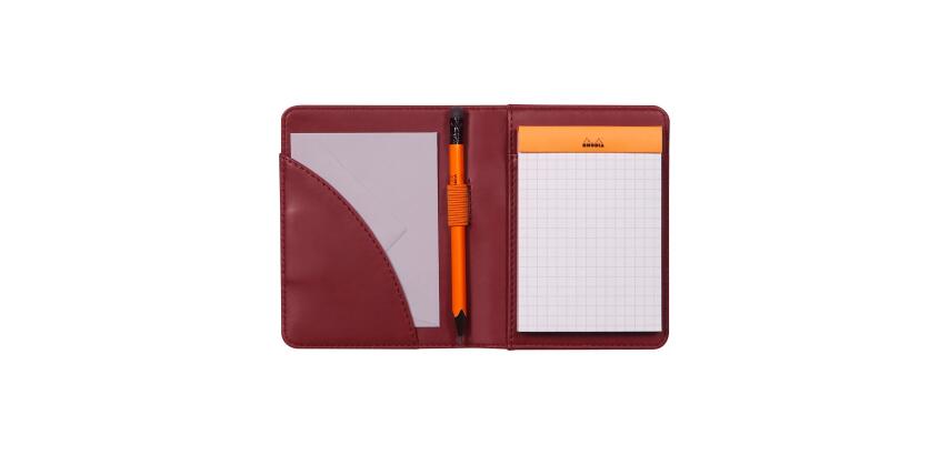 Rhodiarama livret porte-bloc N°11 pour bloc ou carnet format A7 - Lie de vin
