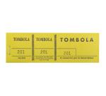 Bloc tombola 100 feuillets numérotés de 3 volets - Format 4,8x15 cm - Couleurs assorties
