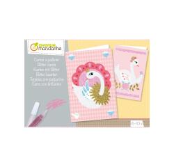 Boîte créative, Cartes à pailleter - Rose