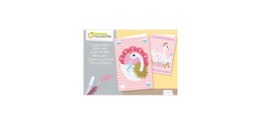 Boîte créative, Cartes à pailleter - Rose