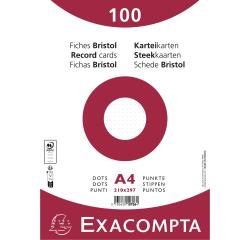 Pak 100 steekkaarten onder film - bristol karton dots niet geperforeerd - 210x297mm - Wit