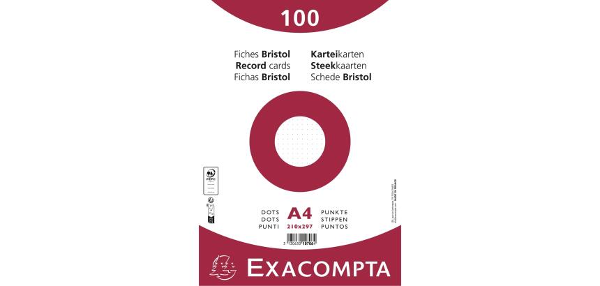 Pk100 record cards 210x297 dots white - White