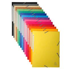 Sammelmappe mit Gummizug und 3 Klappen, Colorspan-Karton 425g, für DIN A4, Maxi Capacity - Farben sortiert