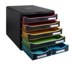 Schubladenbox BIG BOX MAXI, 6 offene Schubladen, Black Office - Schwarz/Harlekin