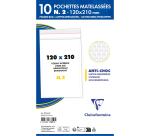 Luftpolster-Versandtaschen haftklebend 120x210mm, weißes Kraftpapier 80g, Packung mit 10 Stück - Weiß