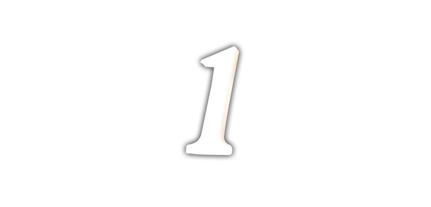Petit chiffre 1 12cm - Blanc