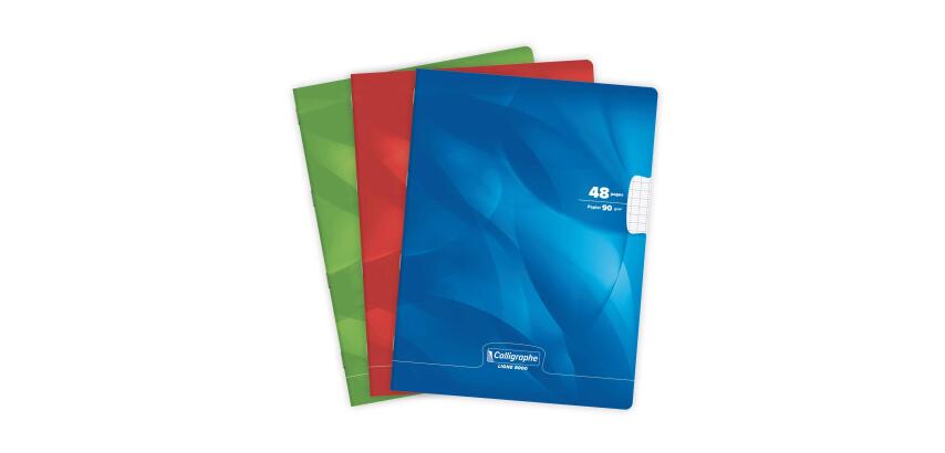 Cahier piqué 8000 CARTE 24x32 cm 48 pages grands carreaux 90 g - Assortis