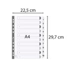 10Z - Separadores Separadores con pestañas impresas cartulina blanca 160 g/m 2 Con pestañas blancas plastifi cadas reforzadas - Blanco