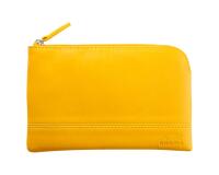 Rhodiarama pochette zippée en simili cuir - taille S (11x17 cm) - Jonquille