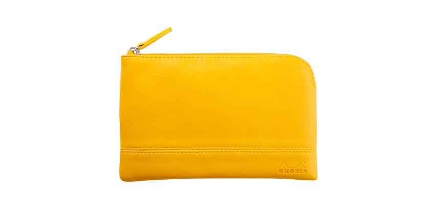 Rhodiarama pochette zippée en simili cuir - taille S (11x17 cm)