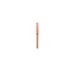 Stylo en métal précieux, corps et attributs or rose 5N brossé, plume titanium F
