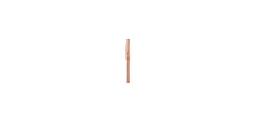 Stylo en métal précieux, corps et attributs or rose 5N brossé, plume titanium F