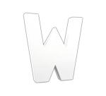 Weißes Pappmaché, Buchstabe W, 20,5cm - Weiß