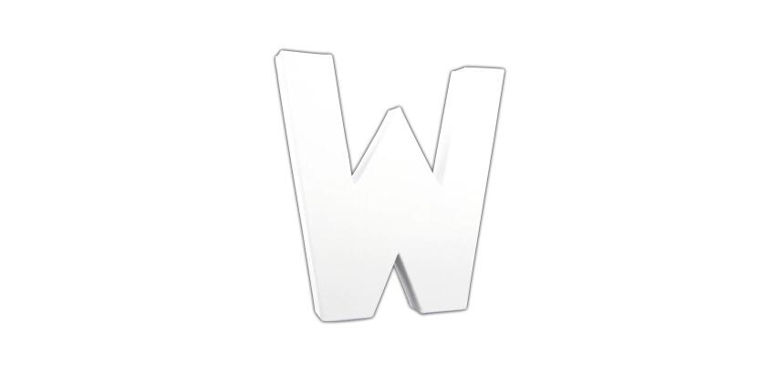 Lettre W 20,5cm - Blanc