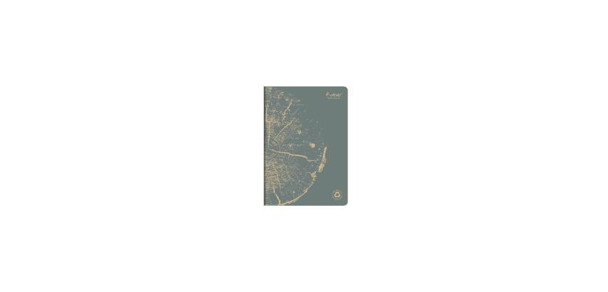 Cahier piqué FOREVER PREMIUM 100% recyclé A4 96 pages ligné papier recyclé blanc 90 g - Gris plomb