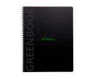 Rhodiactive Greenbook ligné, A4+, perf.4 trous, papier recyclé 90g FSC® - Noir