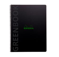 Rhodiactive Greenbook ligné, A4+, perf.4 trous, papier recyclé 90g FSC® - Noir